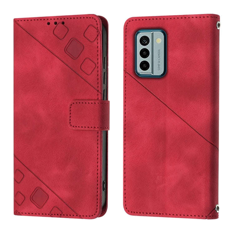 For Nokia G22 Skin-feel Embossed Leather Phone Case(Red)
