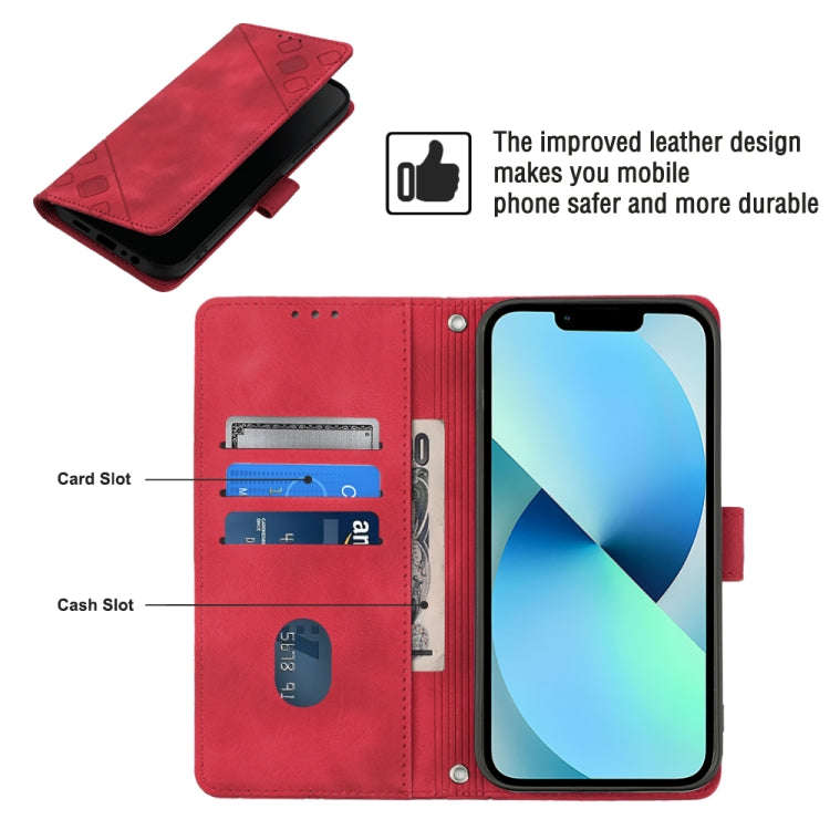 For Nokia G22 Skin-feel Embossed Leather Phone Case(Red)