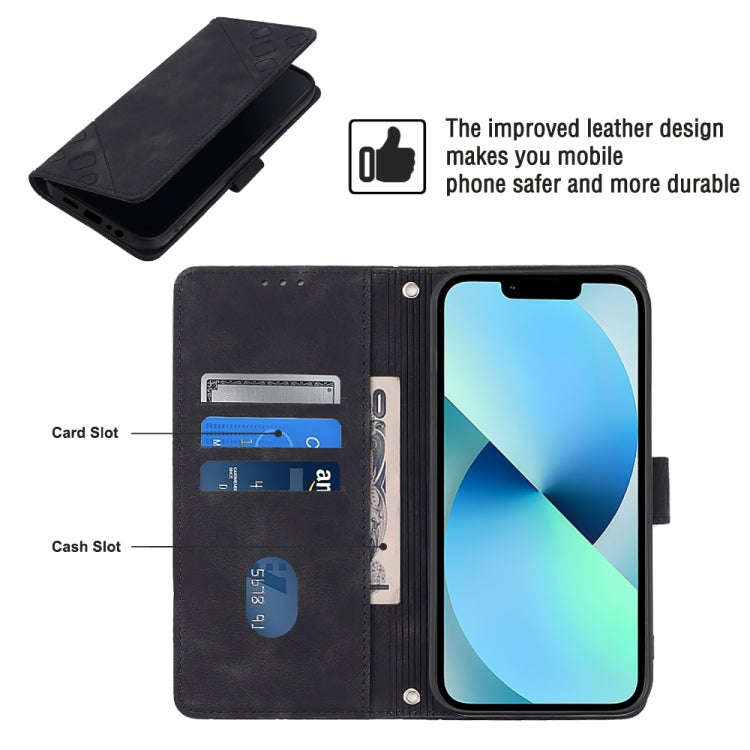 For Nokia G22 Skin-feel Embossed Leather Phone Case(Black)