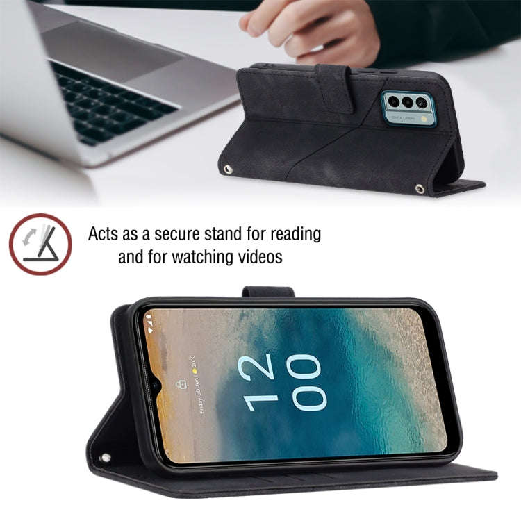 For Nokia G22 Skin-feel Embossed Leather Phone Case(Black)