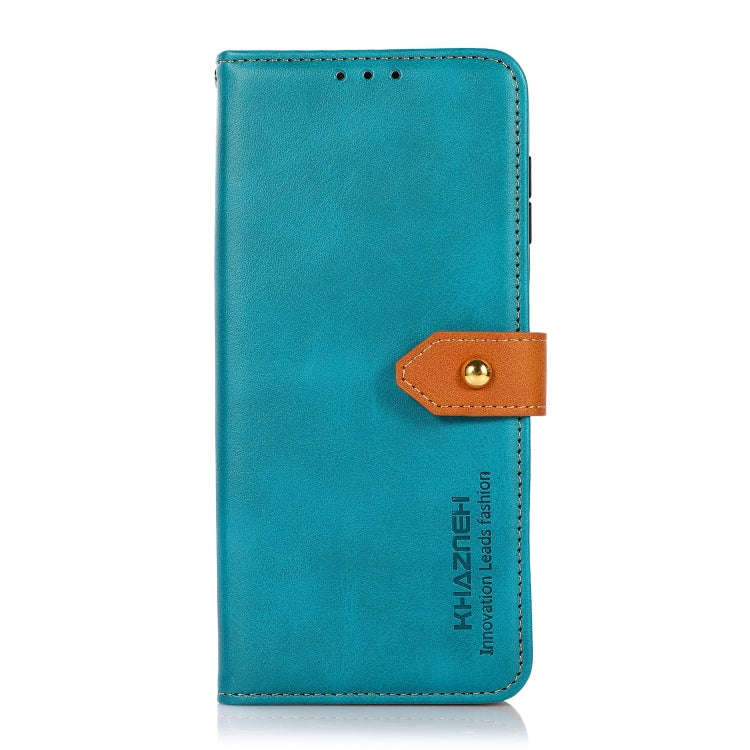 For Google Pixel 8 KHAZNEH Dual-color Cowhide Texture Flip Leather Phone Case(Blue)