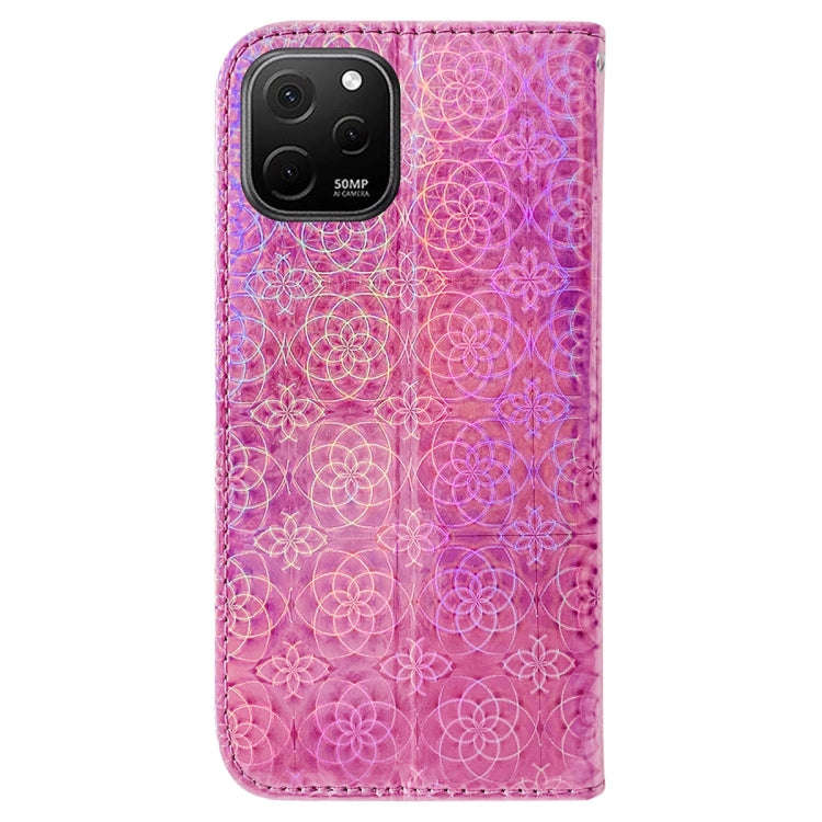 For Huawei nova Y61 / Enjoy 50z Colorful Magnetic Buckle Leather Phone Case(Pink)