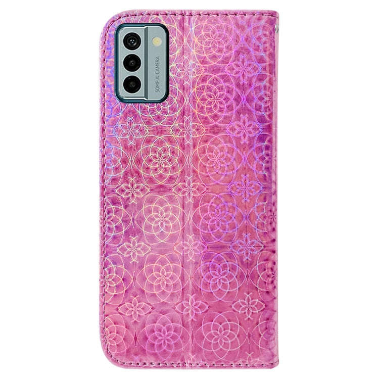 For Nokia G22 Colorful Magnetic Buckle Leather Phone Case(Pink)