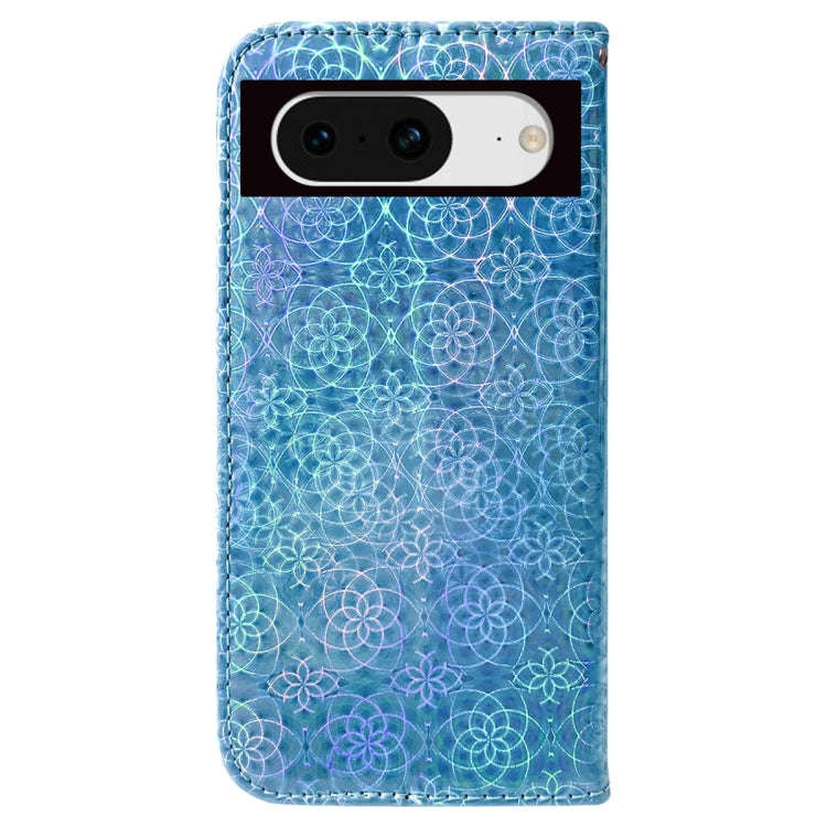For Google Pixel 8 Colorful Magnetic Buckle Leather Phone Case(Blue)