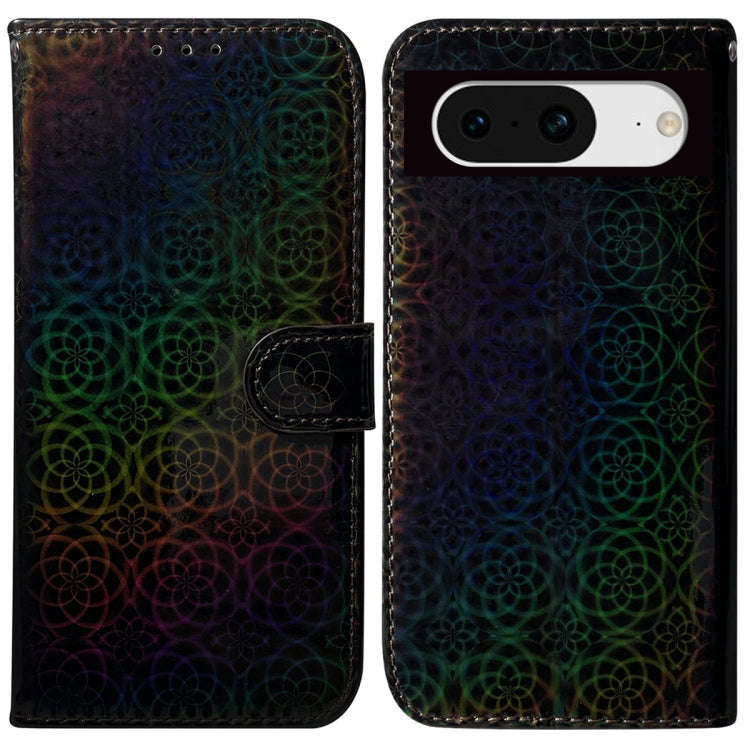 For Google Pixel 8 Colorful Magnetic Buckle Leather Phone Case(Black)