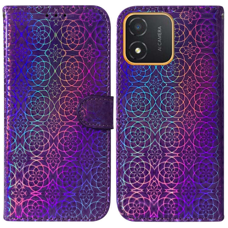 For Honor X5 Colorful Magnetic Buckle Leather Phone Case(Purple)