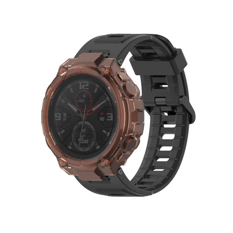 For Huami Amazfit T-Rex A1918 Tyrannosaurus TPU Watch Case(Transparent Orange)