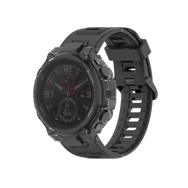 For Huami Amazfit T-Rex A1918 Tyrannosaurus TPU Watch Case(Transparent Black)