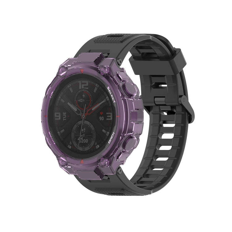 For Huami Amazfit T-Rex A1918 Tyrannosaurus TPU Watch Case(Transparent Purple)