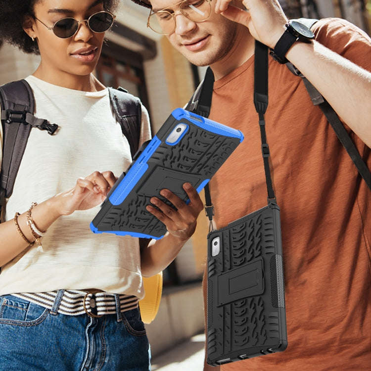For Lenovo Tab M9 Tire Texture TPU + PC Tablet Case with Holder(Purple)