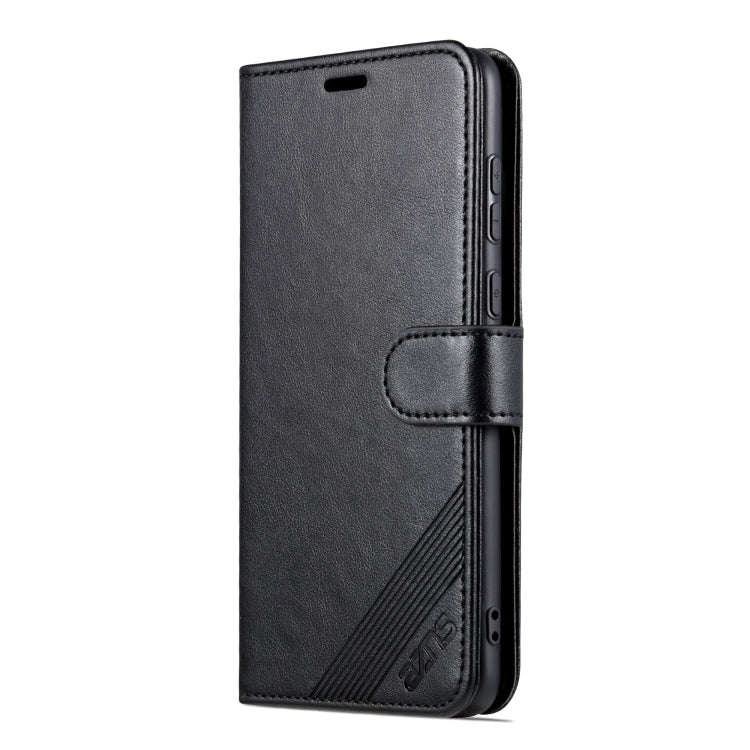 For Huawei P60 Art AZNS Sheepskin Texture Flip Leather Phone Case(Black)