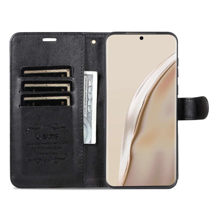 For Huawei P60 Art AZNS Sheepskin Texture Flip Leather Phone Case(Black)