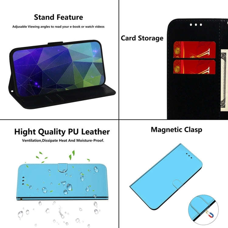 For Honor X5 Imitated Mirror Surface Leather Phone Case(Blue)