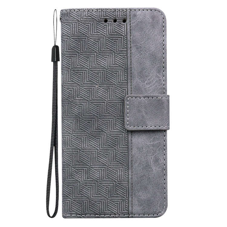 For Huawei nova Y61 / Enjoy 50z Geometric Embossed Leather Phone Case(Grey)