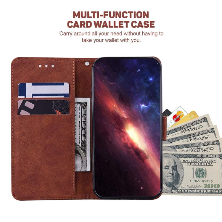 For Nokia G22 Geometric Embossed Leather Phone Case(Brown)