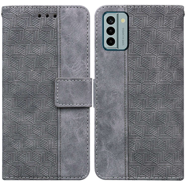 For Nokia G22 Geometric Embossed Leather Phone Case(Grey)
