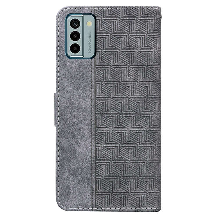 For Nokia G22 Geometric Embossed Leather Phone Case(Grey)