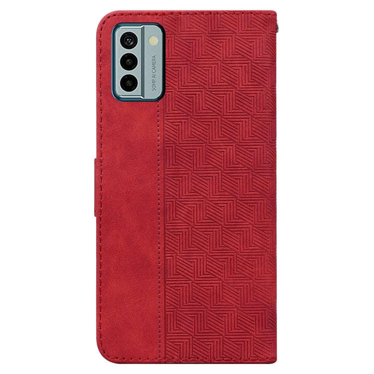 For Nokia G22 Geometric Embossed Leather Phone Case(Red)