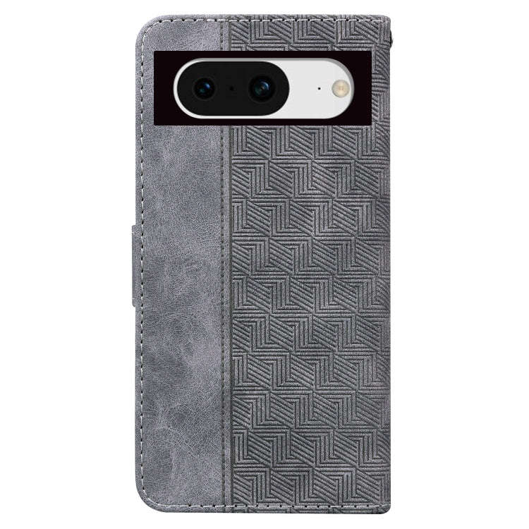 For Google Pixel 8 Geometric Embossed Leather Phone Case(Grey)