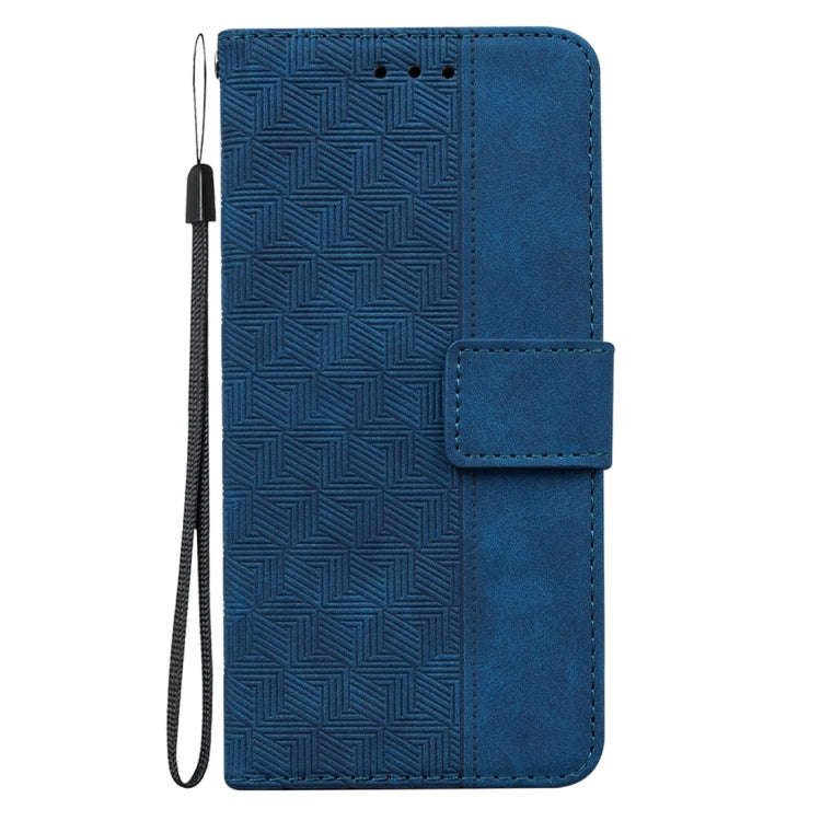 For Honor X5 Geometric Embossed Leather Phone Case(Blue)