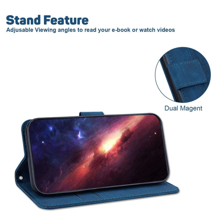 For Honor X5 Geometric Embossed Leather Phone Case(Blue)