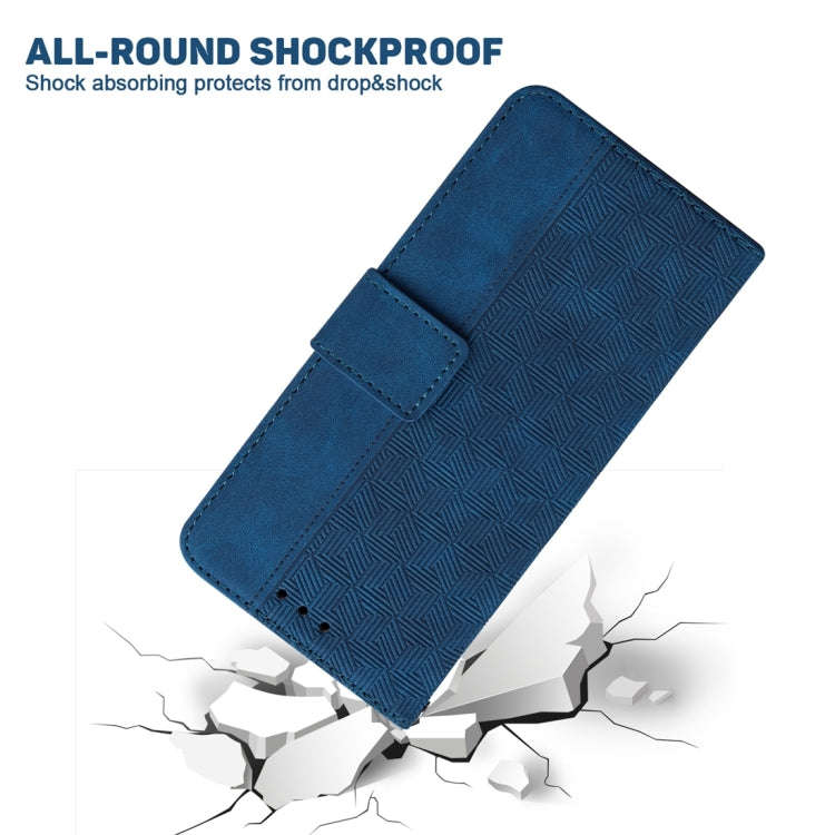 For Honor X5 Geometric Embossed Leather Phone Case(Blue)