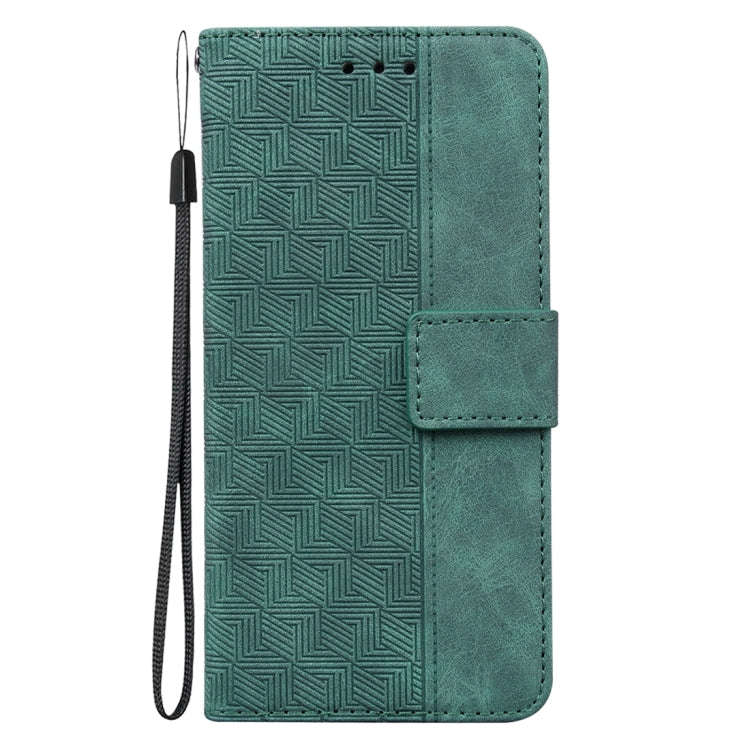 For Honor X5 Geometric Embossed Leather Phone Case(Green)
