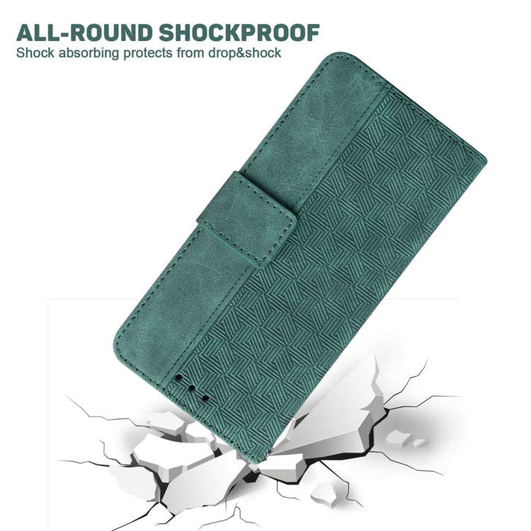For Honor X5 Geometric Embossed Leather Phone Case(Green)
