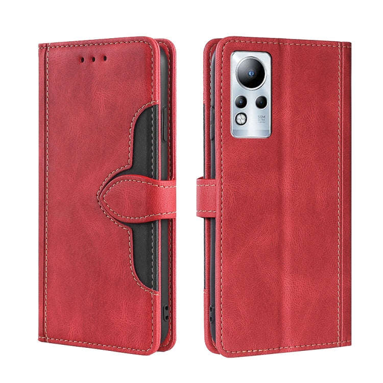 For Infinix Note 11 Skin Feel Magnetic Buckle Leather Phone Case(Red)