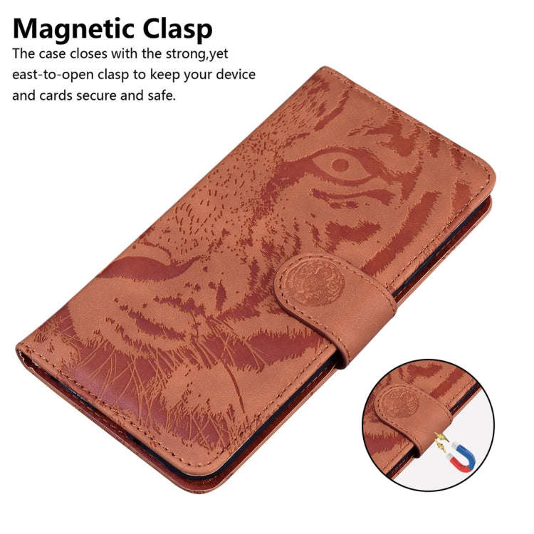 For Huawei nova Y61 / Enjoy 50z Tiger Embossing Pattern Flip Leather Phone Case(Brown)