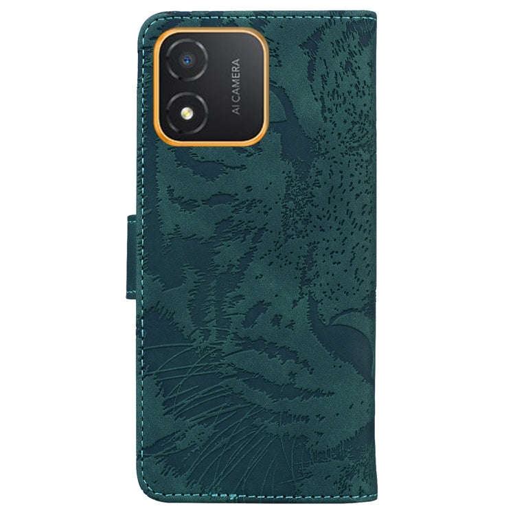 For Honor X5 Tiger Embossing Pattern Flip Leather Phone Case(Green)