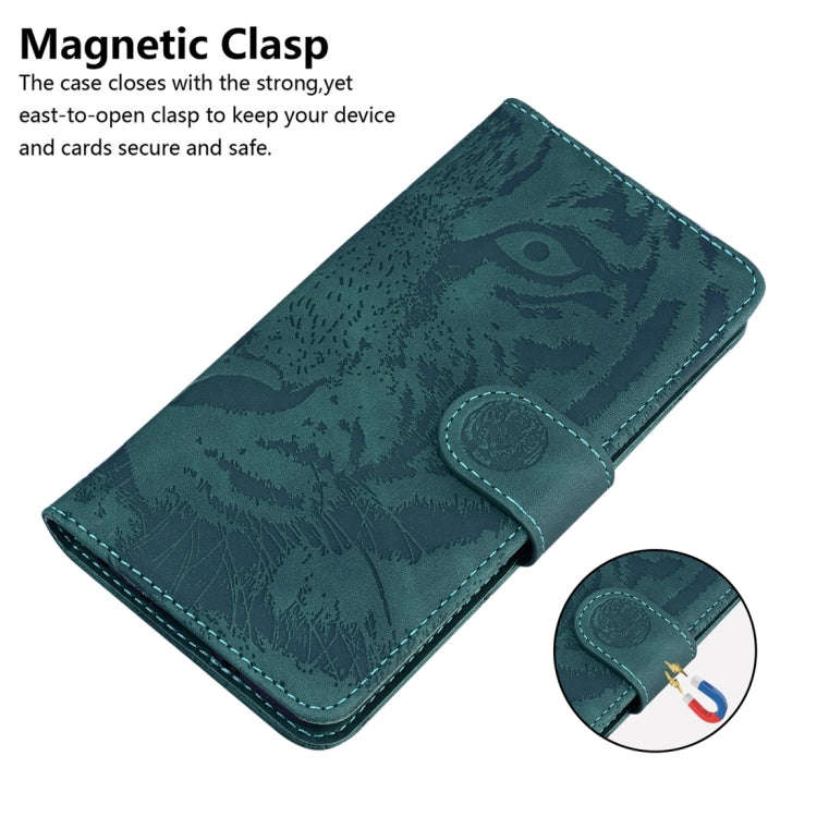 For Honor X5 Tiger Embossing Pattern Flip Leather Phone Case(Green)
