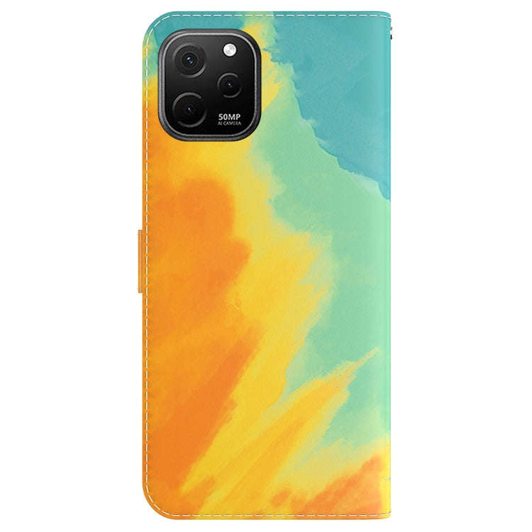 For Huawei nova Y61 / Enjoy 50z Watercolor Pattern Flip Leather Phone Case(Autumn Leaf)