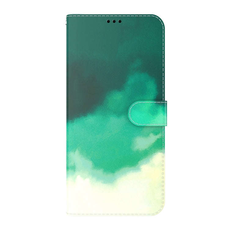 For Nokia G22 Watercolor Pattern Flip Leather Phone Case(Cyan Green)