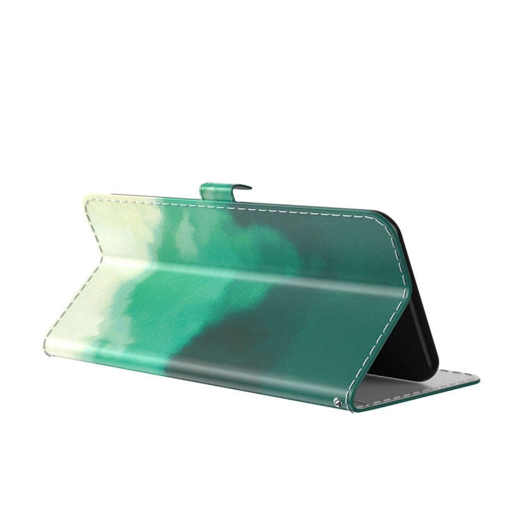 For Nokia G22 Watercolor Pattern Flip Leather Phone Case(Cyan Green)