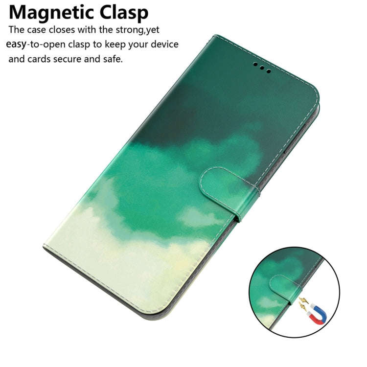 For Nokia G22 Watercolor Pattern Flip Leather Phone Case(Cyan Green)