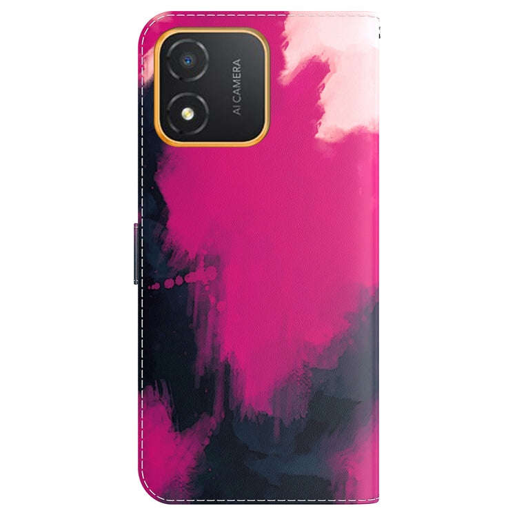 For Honor X5 Watercolor Pattern Flip Leather Phone Case(Berry)