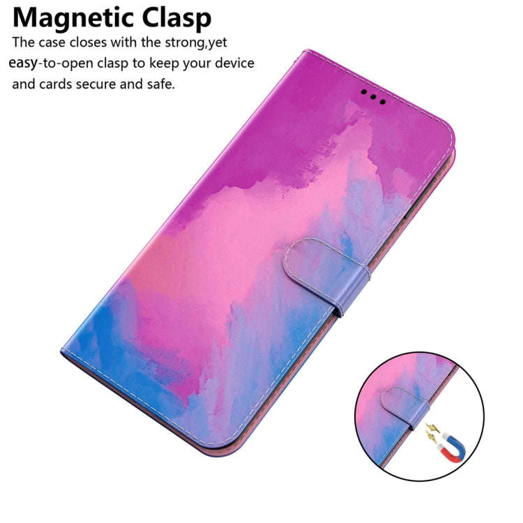 For Honor X5 Watercolor Pattern Flip Leather Phone Case(Purple Red)