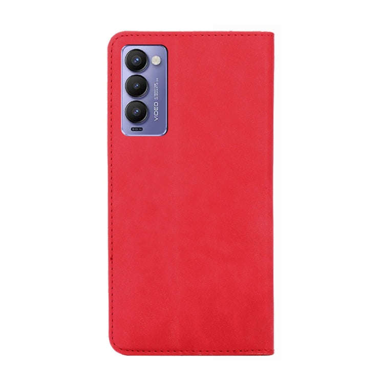 For Tecno Camon 18 / 18 P Skin Feel Magnetic Horizontal Flip Leather Phone Case(Red)