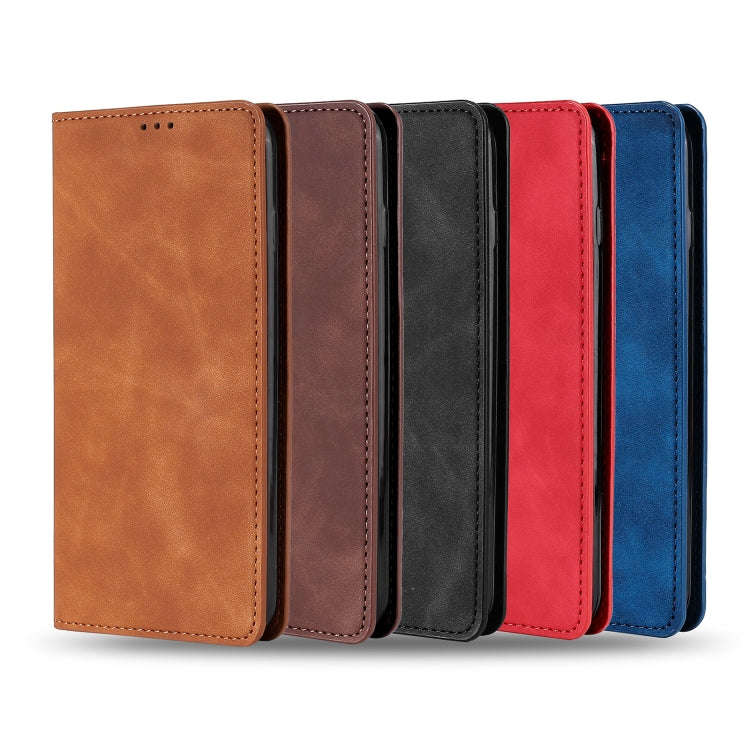 For Tecno Camon 18 / 18 P Skin Feel Magnetic Horizontal Flip Leather Phone Case(Red)