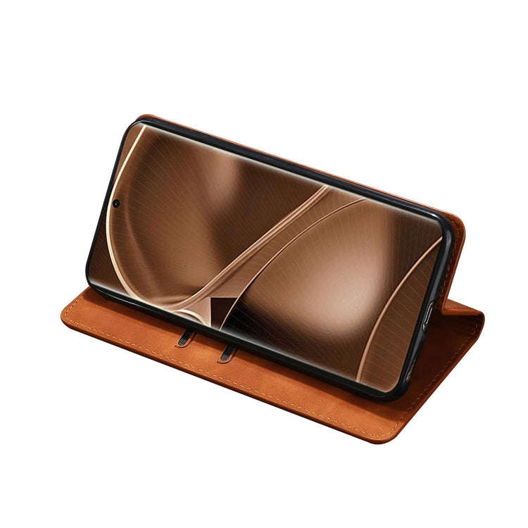 For Tecno Camon 19 / Camon 19 Pro Skin Feel Magnetic Horizontal Flip Leather Phone Case(Light Brown)