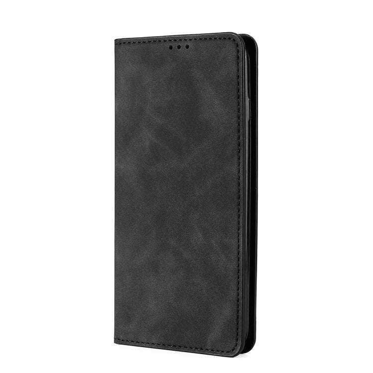 For Tecno Pop 6 Pro Skin Feel Magnetic Horizontal Flip Leather Phone Case(Black)