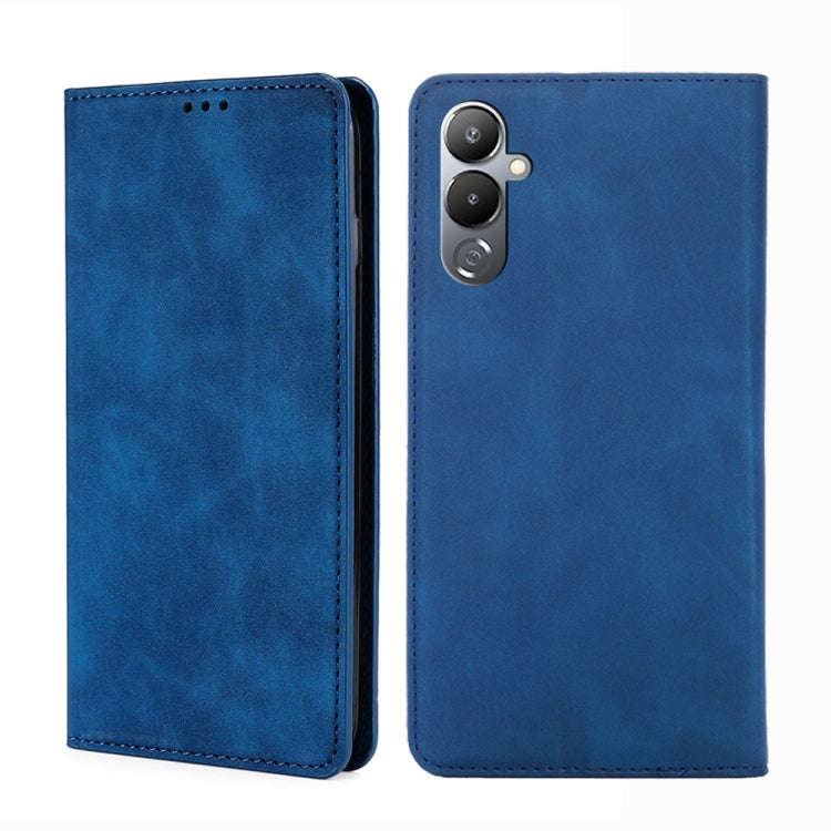 For Tecno Pova 4 Skin Feel Magnetic Horizontal Flip Leather Phone Case(Blue)
