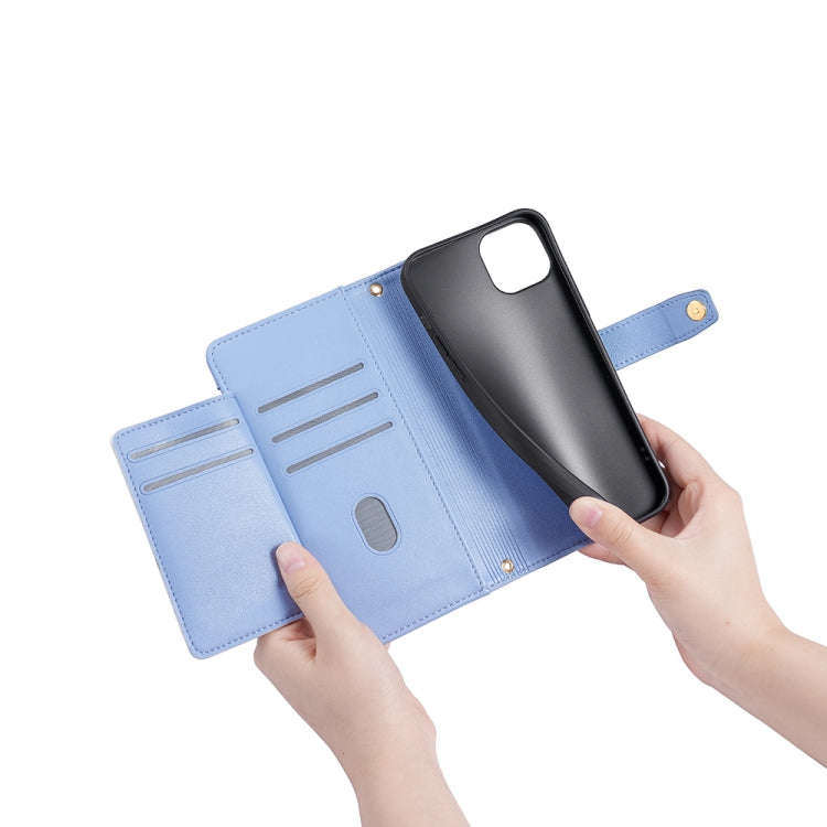 For Infinix Smart 7 Sheep Texture Cross-body Zipper Wallet Leather Phone Case(Blue)