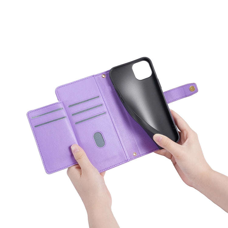 For Tecno Camon 19 / 19 Pro Sheep Texture Cross-body Zipper Wallet Leather Phone Case(Purple)