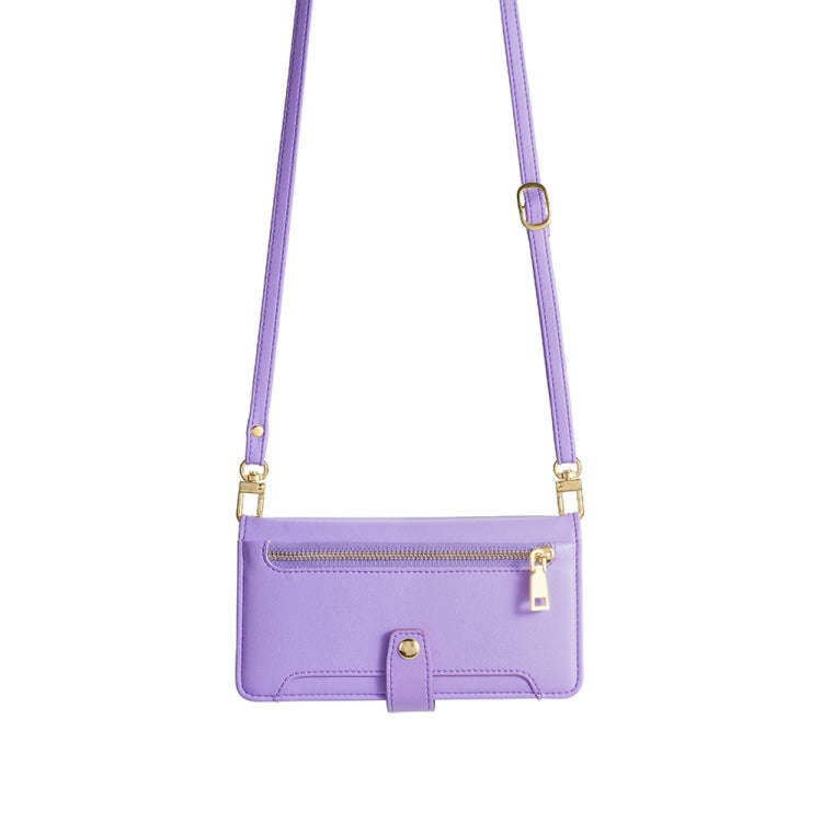 For Tecno Camon 19 / 19 Pro Sheep Texture Cross-body Zipper Wallet Leather Phone Case(Purple)