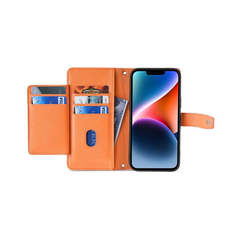 For Tecno Pova 4 Pro Sheep Texture Cross-body Zipper Wallet Leather Phone Case(Orange)