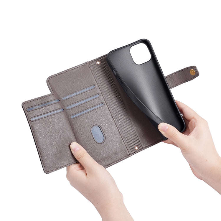 For Tecno Pova 4 Pro Sheep Texture Cross-body Zipper Wallet Leather Phone Case(Grey)