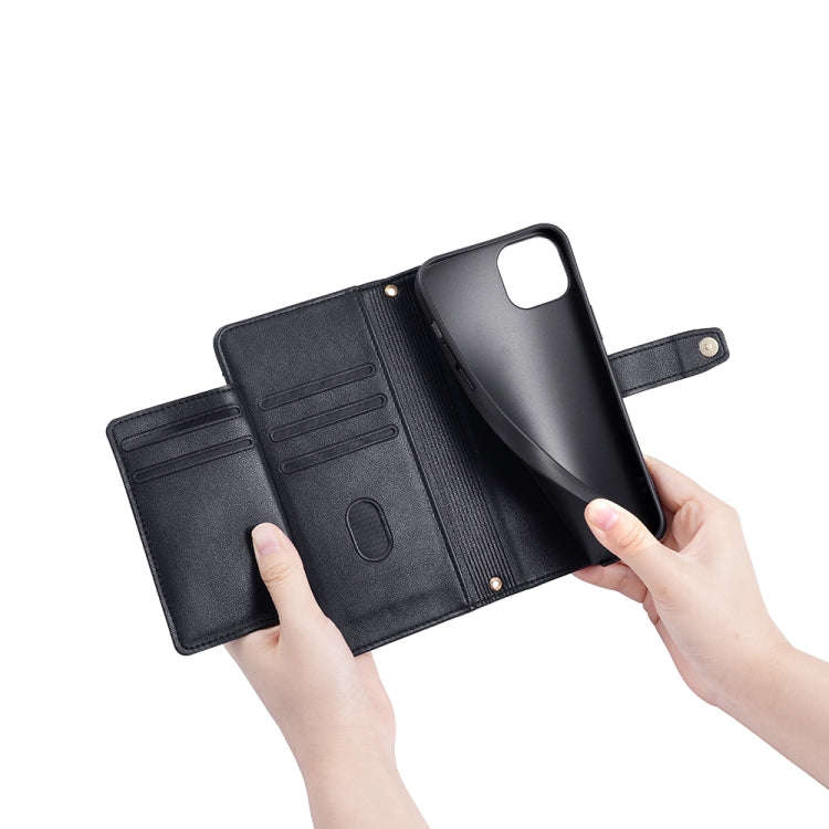 For TCL 403 Sheep Texture Cross-body Zipper Wallet Leather Phone Case(Black)