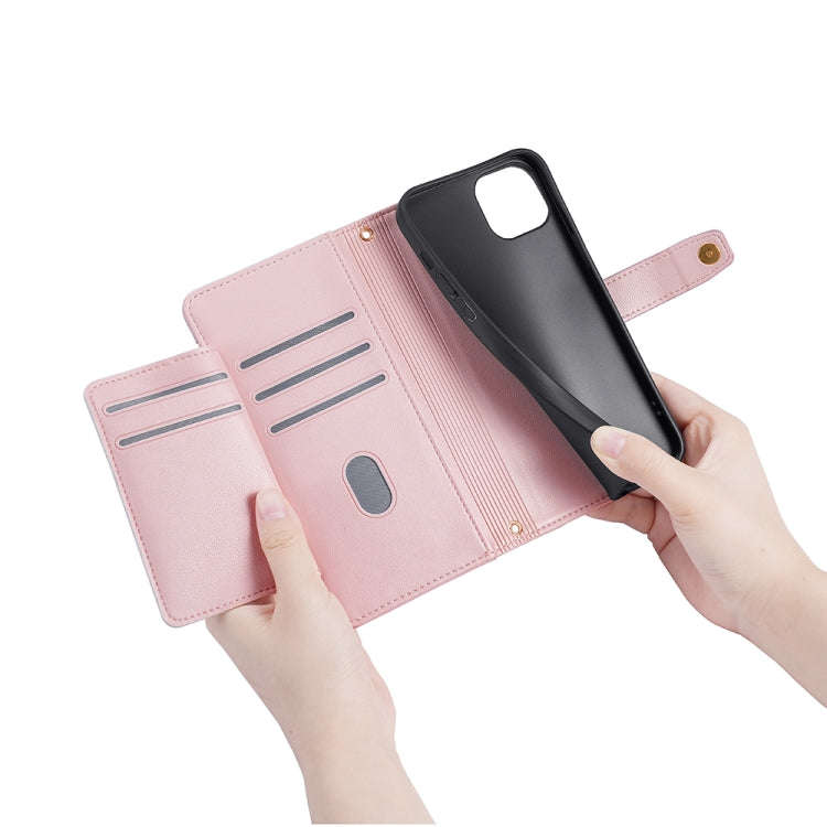 For OnePlus Ace 2V 5G Sheep Texture Cross-body Zipper Wallet Leather Phone Case(Pink)